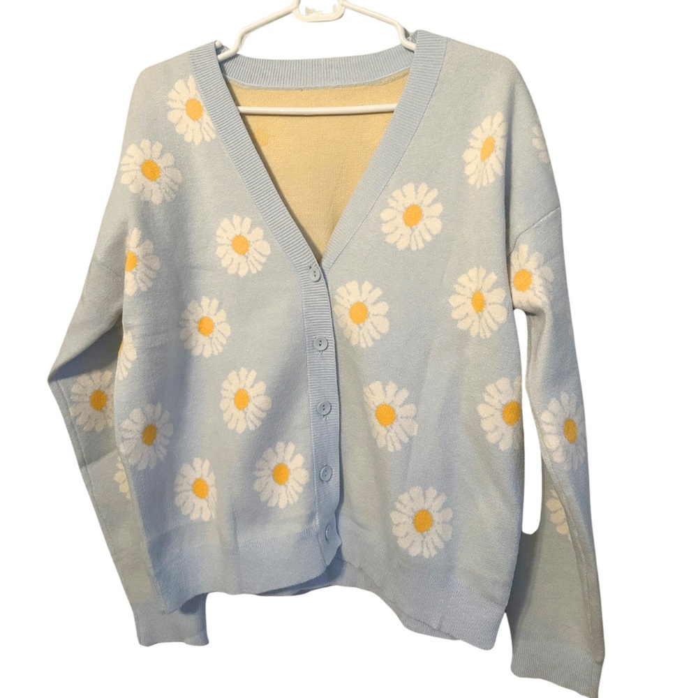Daisy Blue Cardigan Sweater - Picture 3 of 5